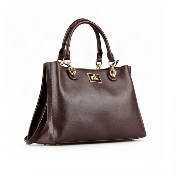 lady's bag synthetic leather brown