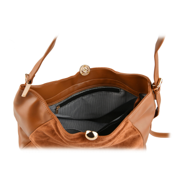 lady's bag textile/eco leather light brown 0162370