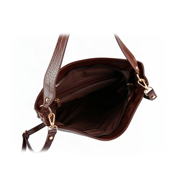 lady's bag synthetic leather brown 0163508