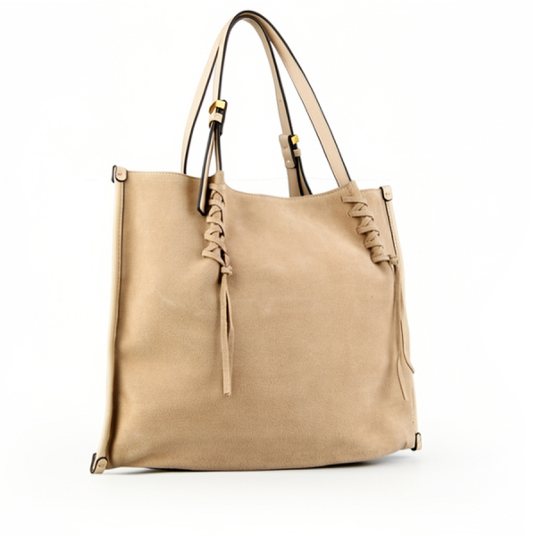 lady's bag genuine leather/eco leather beige