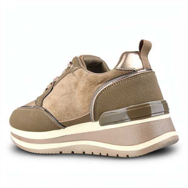 lady's sneakers textile/eco leather light brown 0162695