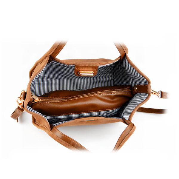 lady's bag synthetic leather brown 0162376