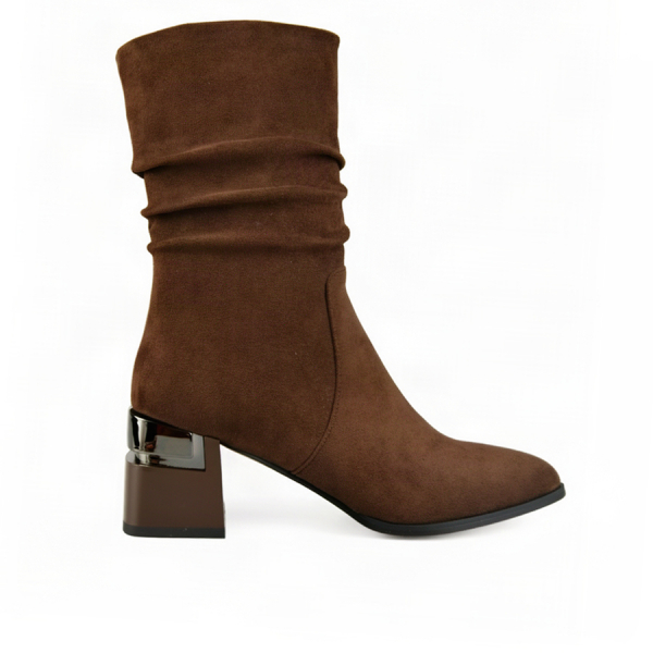 lady's boots textile brown