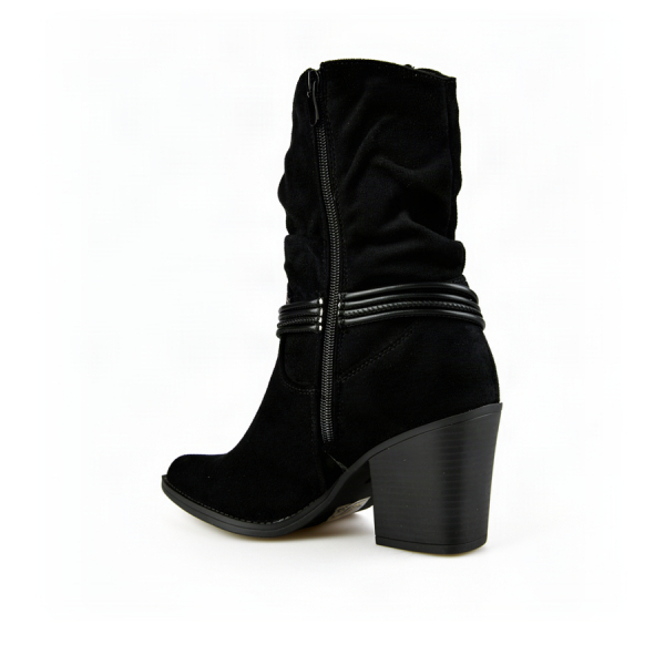 lady's boots textile/synthetic leather black 0162448