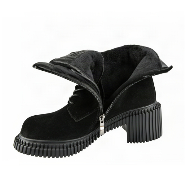 lady's boots genuin leather black 0163070