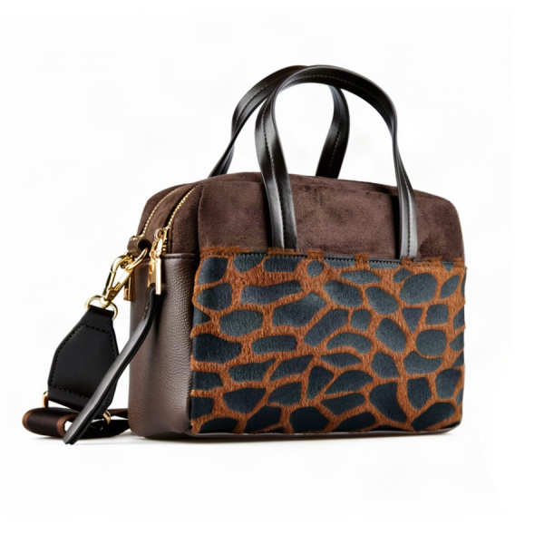 lady's bag synthetic leather/textile brown