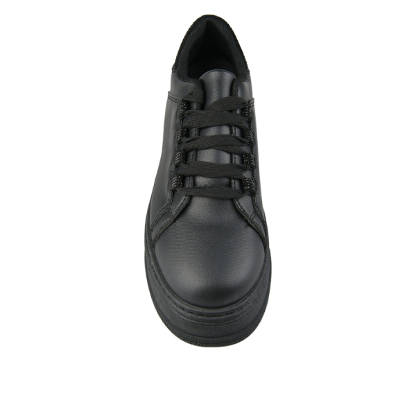 lady's sneakers synthetic leather black 0162708