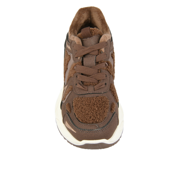 lady's sneakers textile/eco leather brown 0162719