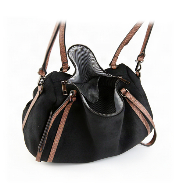 lady's bag textile/eco leather black 0162363