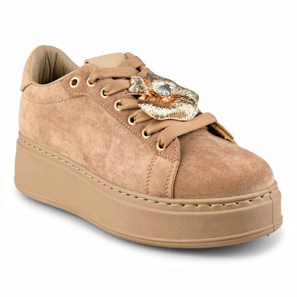 lady's sneakers textiles beige