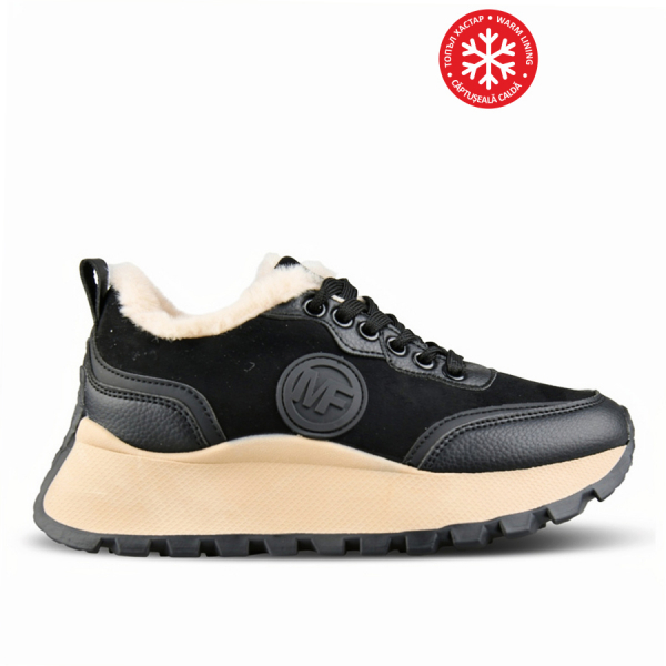 lady's sneakers textile/eco leather black