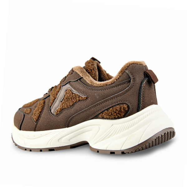 lady's sneakers textile/eco leather brown 0162719