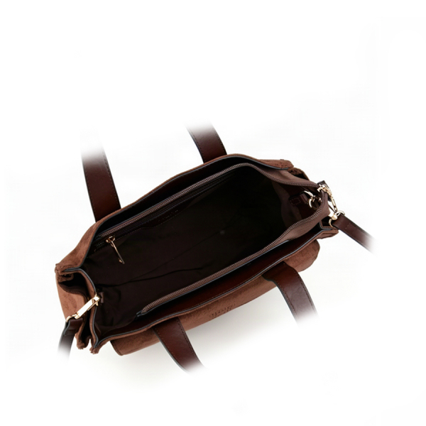 lady's bag textile/eco leather brown 0163162