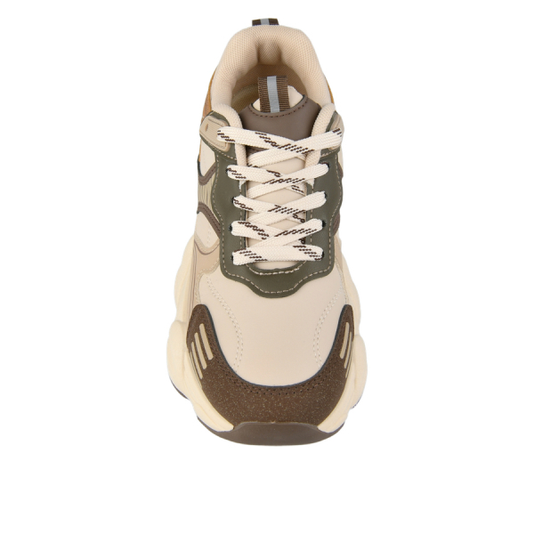 lady's sneakers synthetic leather beige 0162725