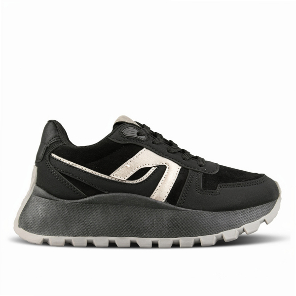 lady's sneakers textile/eco leather black