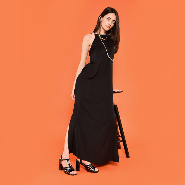 lady's sandals synthetic leather black 0160705