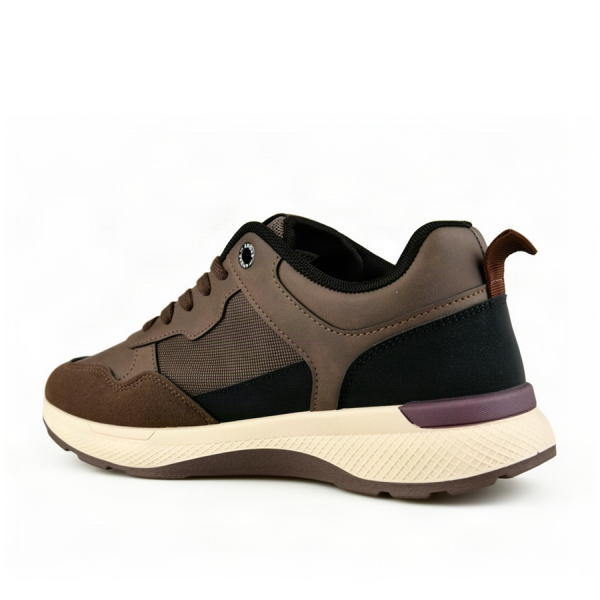 men's sneakers synthetic leather brown 0162611