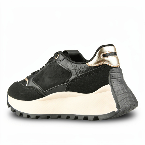 lady's sneakers textile/eco leather black 0162687