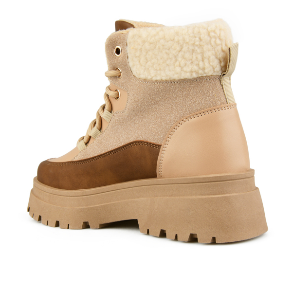 lady's boots synthetic leather light brown 0163251