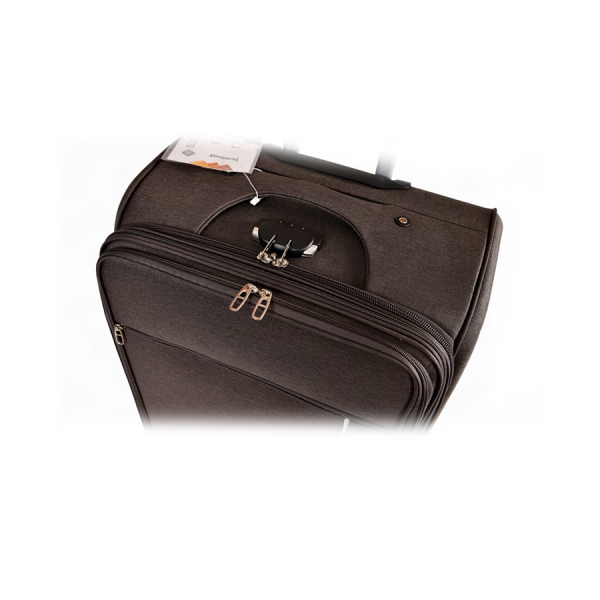 medium suitcase textile brown 0163703
