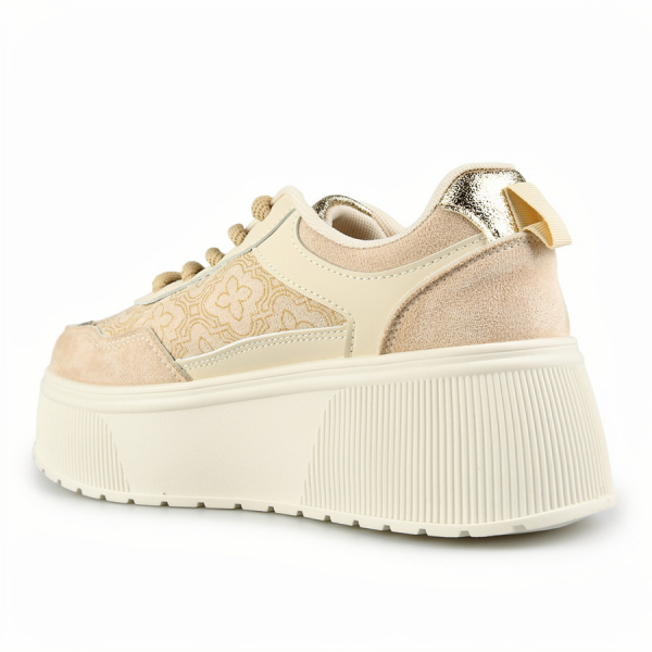 lady's sneakers textile/eco leather beige 0162711