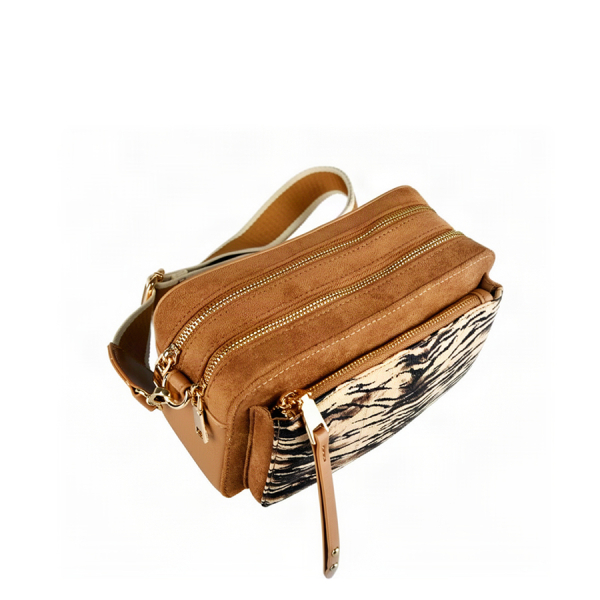 lady's bag synthetic leather/textile brown 0163520