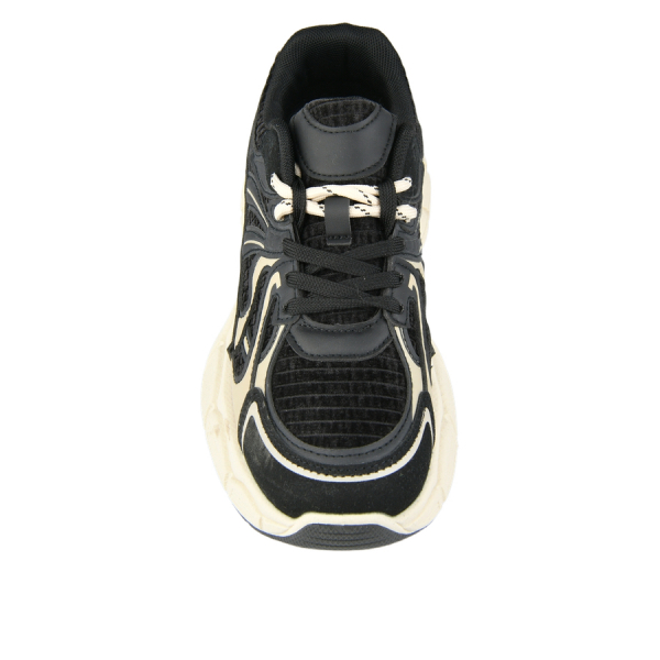 lady's sneakers textile/eco leather black 0162722