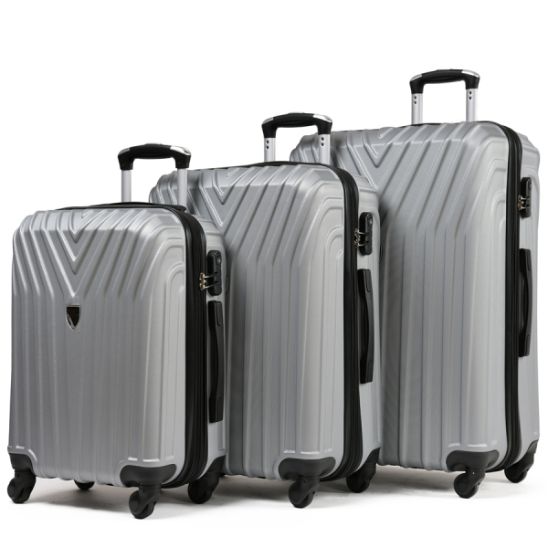 medium suitcase ABS plastic silver 0163670