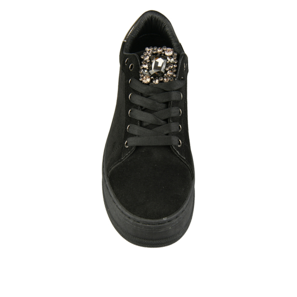 lady's sneakers textile/eco leather black 0162706