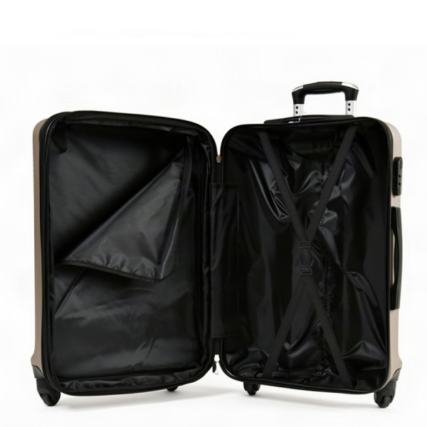 medium suitcase ABS plastic  beige 0163697