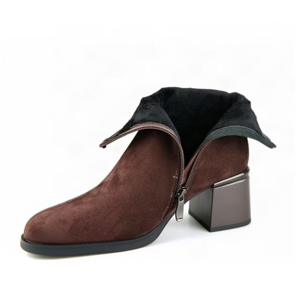 lady's boots textile brown 0163401