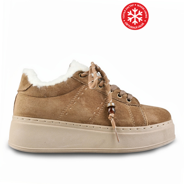 lady's sneakers textiles light brown