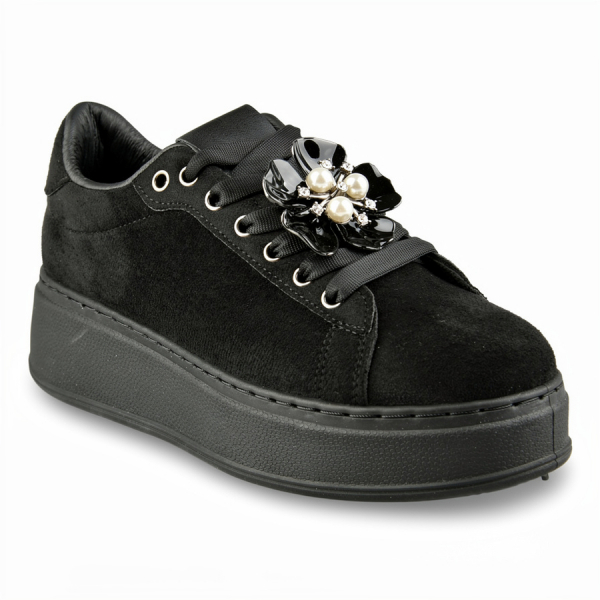 lady's sneakers textiles black