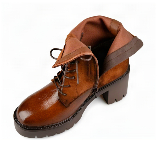 lady's boots textile/synthetic leather brown 0162914