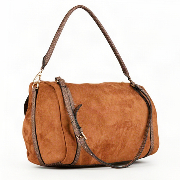 lady's bag textile/eco leather brown