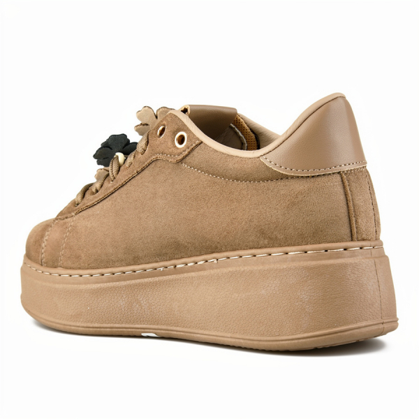 lady's sneakers textile/eco leather light brown 0162697