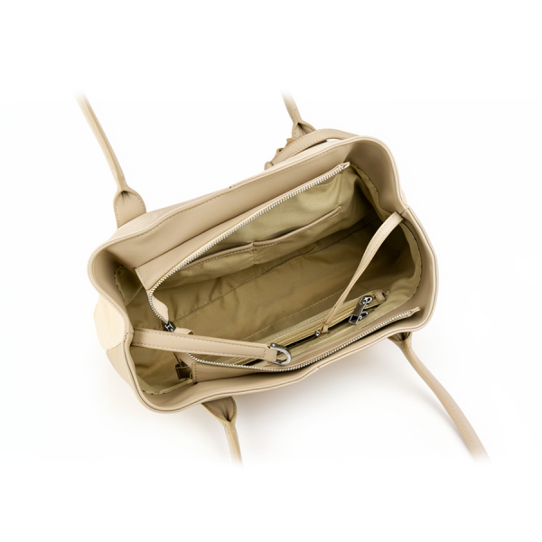 lady's bag genuine leather/eco leather beige 0163117