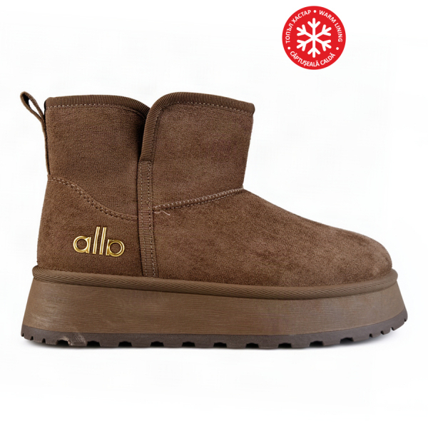 lady's boots textile light brown