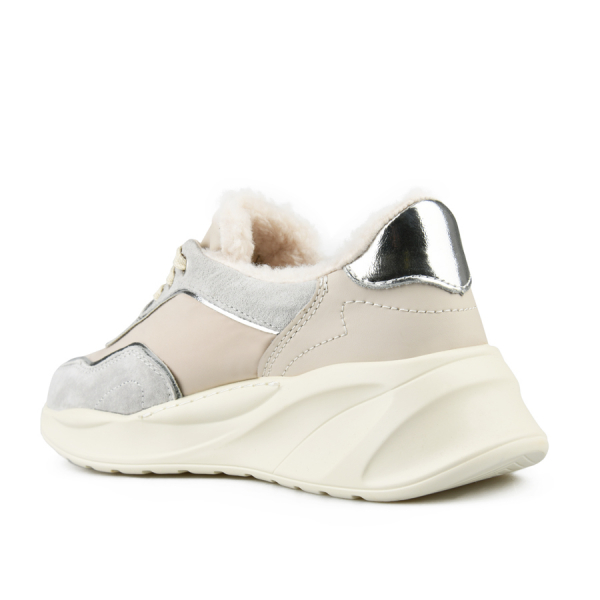 lady's sneakers genuine leather/textile beige 0154281