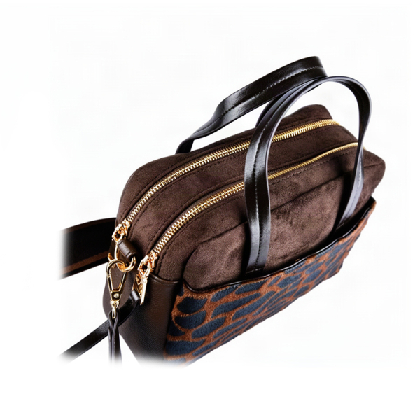 lady's bag synthetic leather/textile brown 0163517