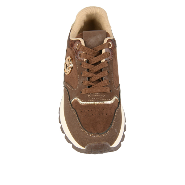 lady's sneakers textile/eco leather brown 0162688