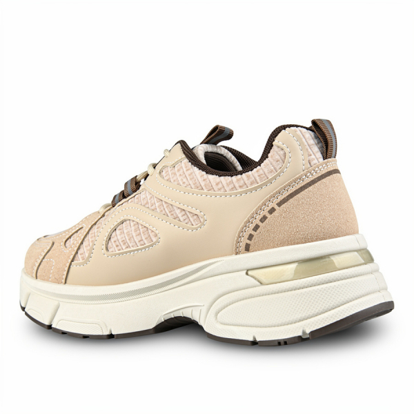 lady's sneakers eco leather/textile beige 0162728