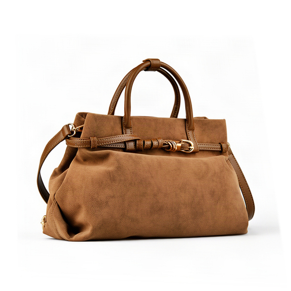 lady's bag synthetic leather brown