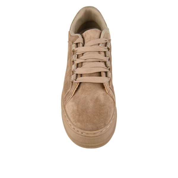 lady's sneakers textiles light brown 0162707