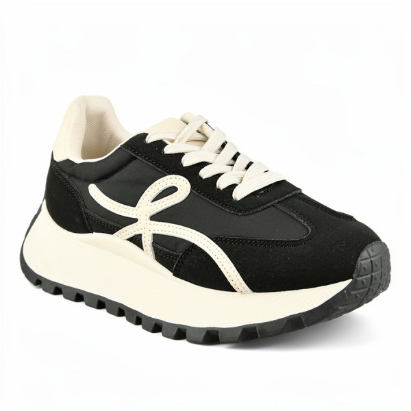 lady's sneakers textile/eco leather black 0162689