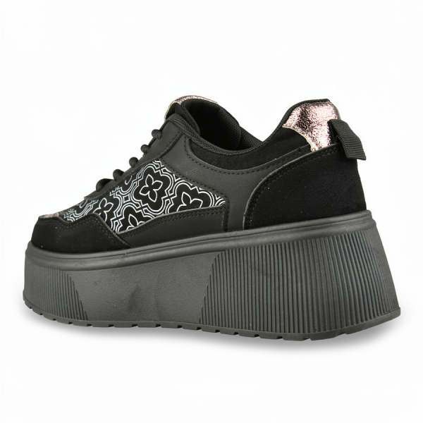 lady's sneakers textile/eco leather black 0162713