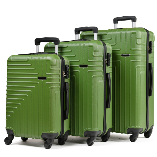 big suitcase ABS plastic dark green 0163677