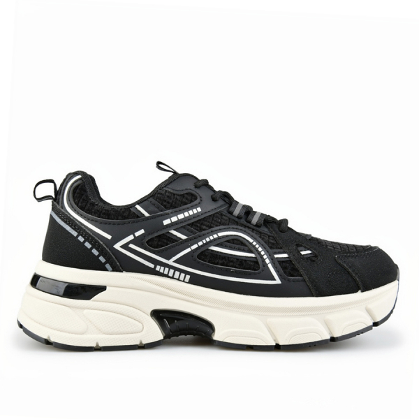lady's sneakers eco leather/textile black
