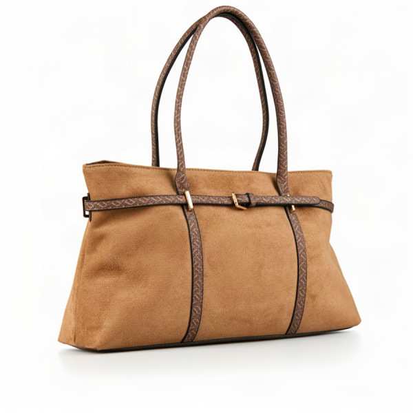 lady's bag textile/eco leather light brown