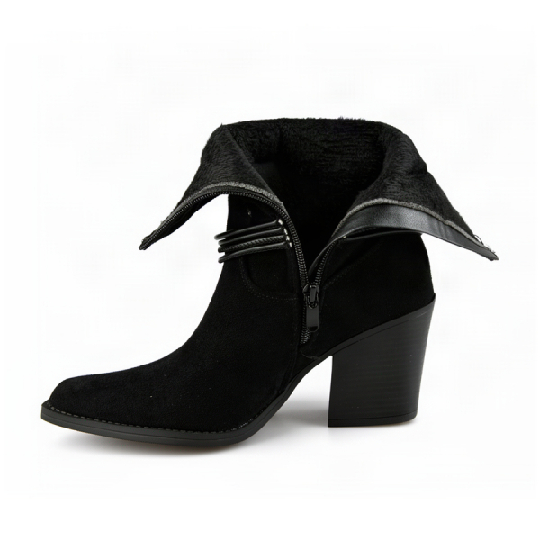 lady's boots textile/synthetic leather black 0162448